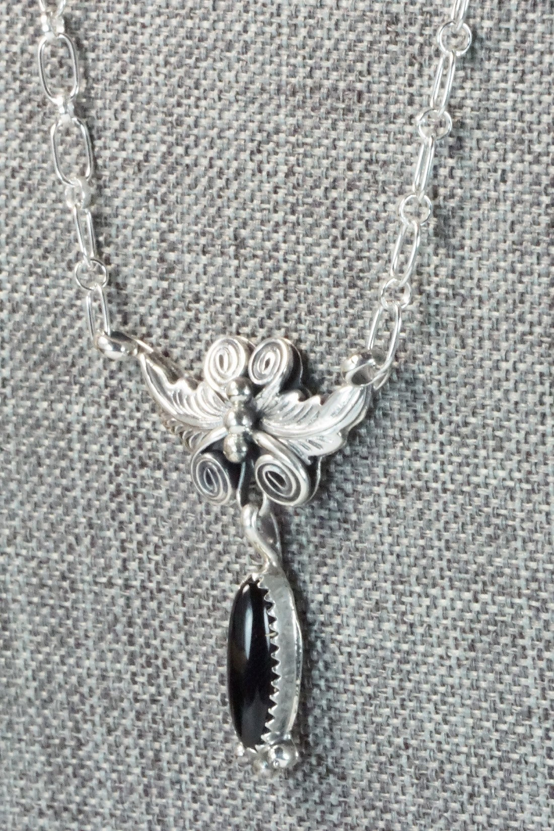 Onyx & Sterling Silver Necklace - Annie Spencer