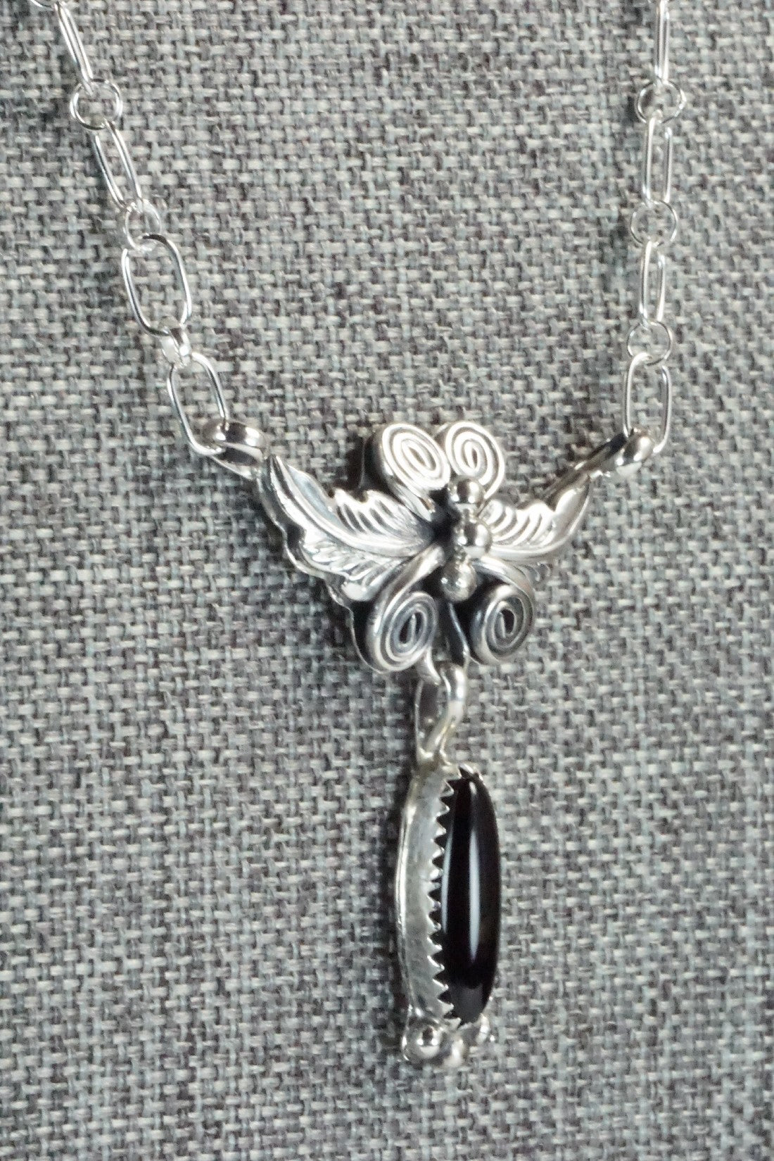 Onyx & Sterling Silver Necklace - Annie Spencer