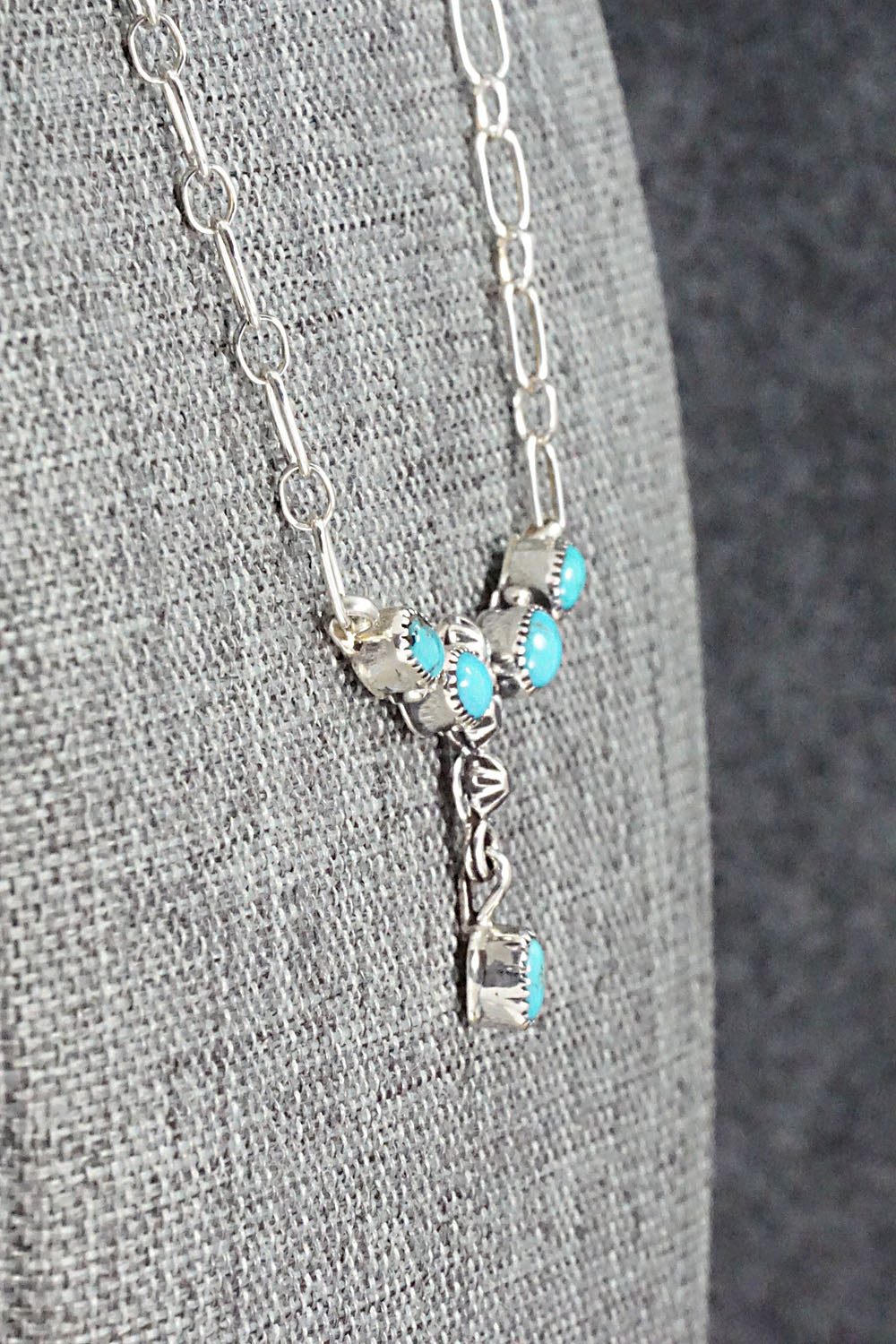 Turquoise & Sterling Silver Necklace - Loretta Smith