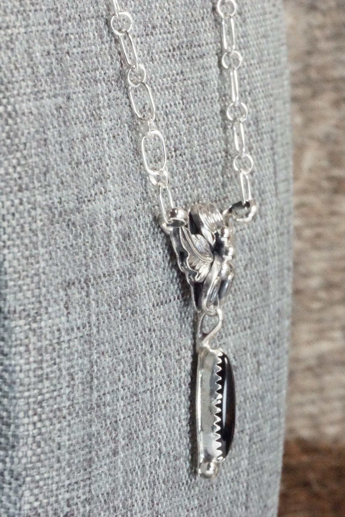 Onyx & Sterling Silver Necklace - Annie Spencer