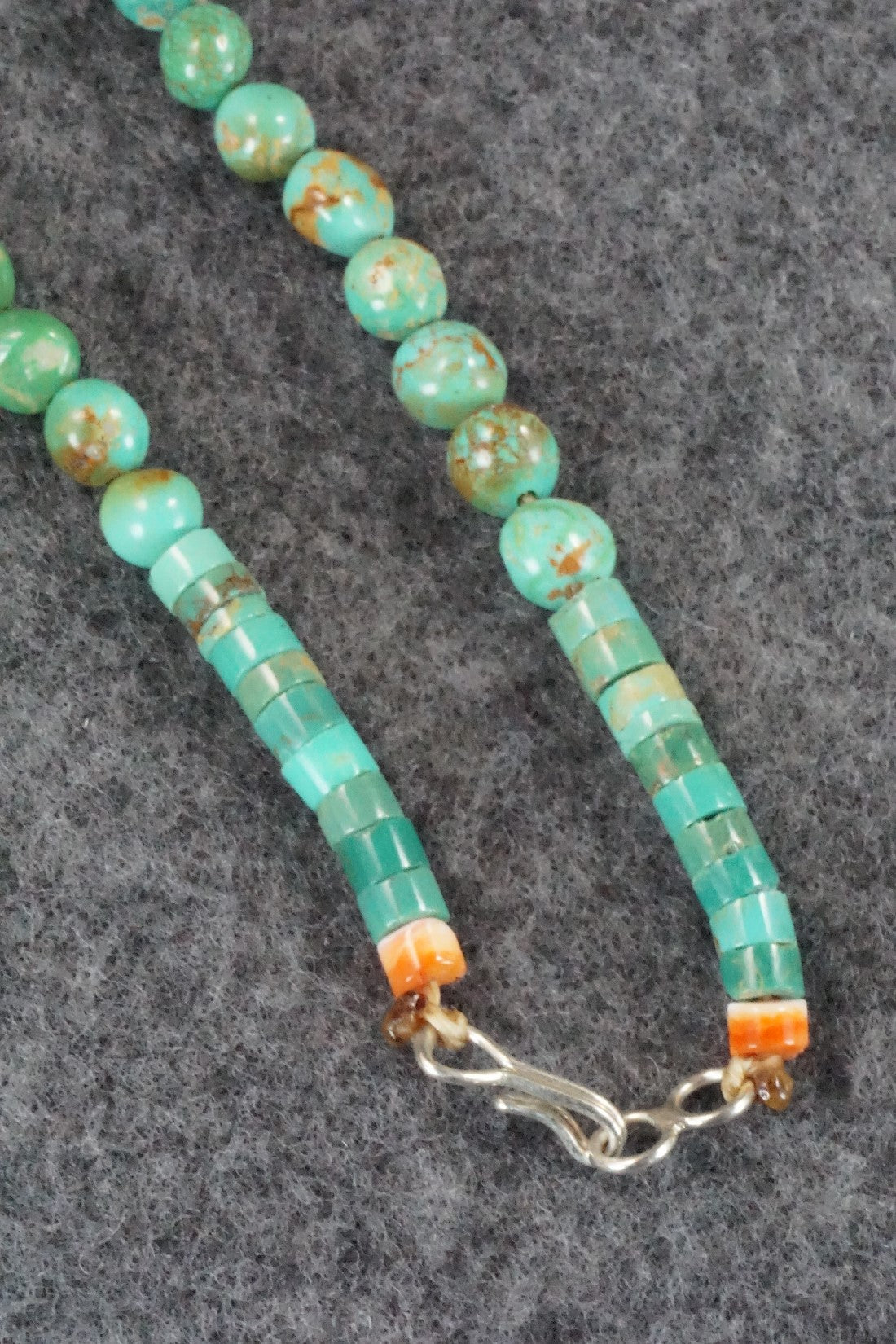 Turquoise & Spiny Oyster Necklace - Joe Garcia