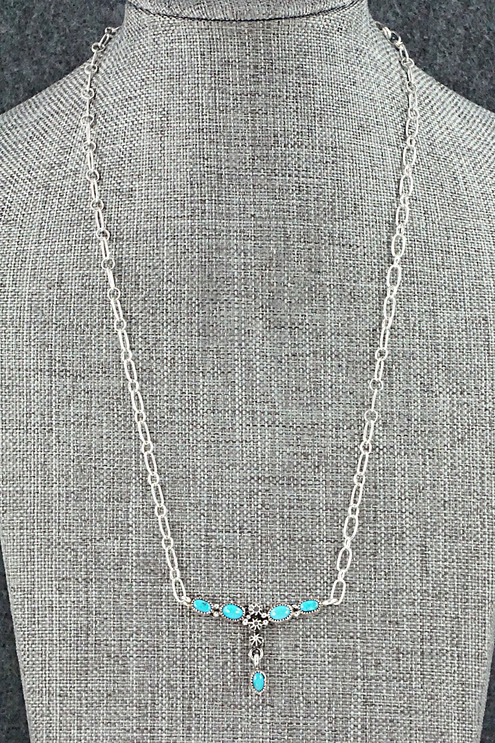 Turquoise & Sterling Silver Necklace - Loretta Smith