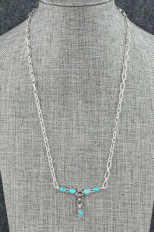 Turquoise & Sterling Silver Necklace - Loretta Smith