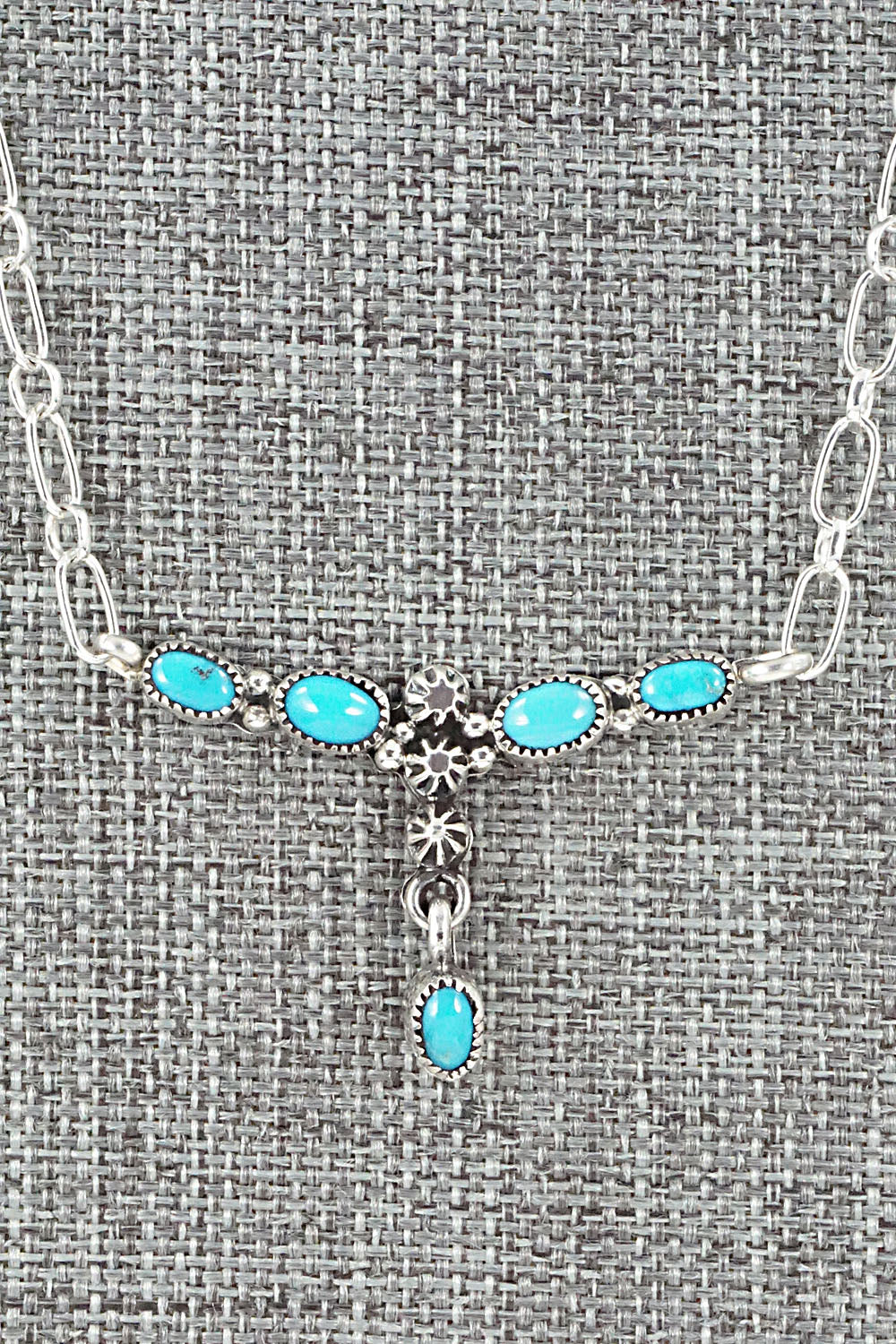 Turquoise & Sterling Silver Necklace - Loretta Smith