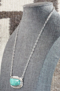 Turquoise & Sterling Silver Necklace - Kenny Calavaza