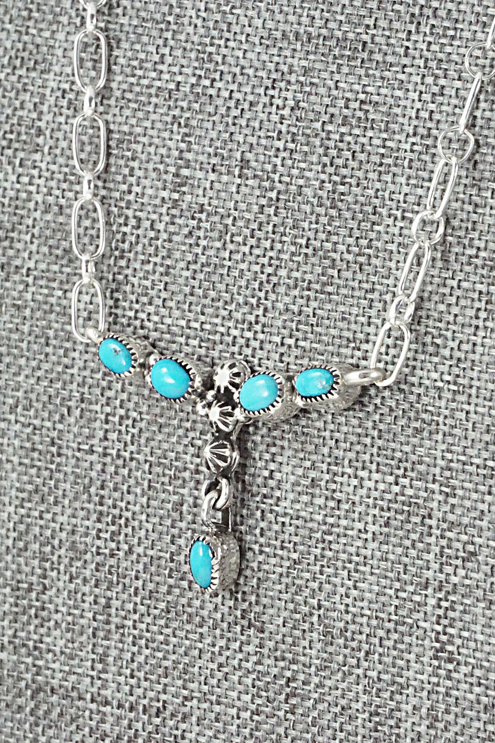 Turquoise & Sterling Silver Necklace - Loretta Smith
