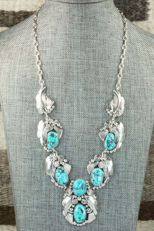Turquoise & Sterling Silver Necklace- Tom Lewis