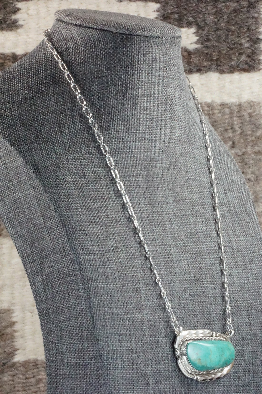 Turquoise & Sterling Silver Necklace - Kenny Calavaza