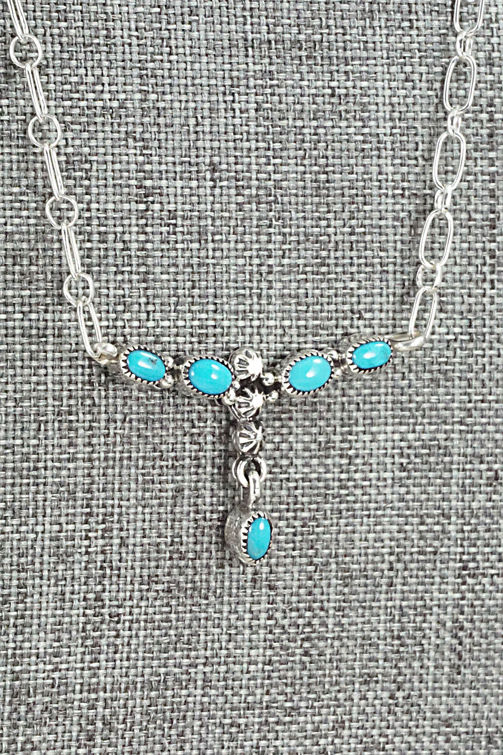 Turquoise & Sterling Silver Necklace - Loretta Smith