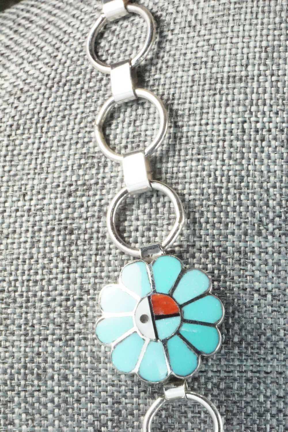 Turquoise & Sterling Silver Necklace and Earrings Set - Burdian Soseeah