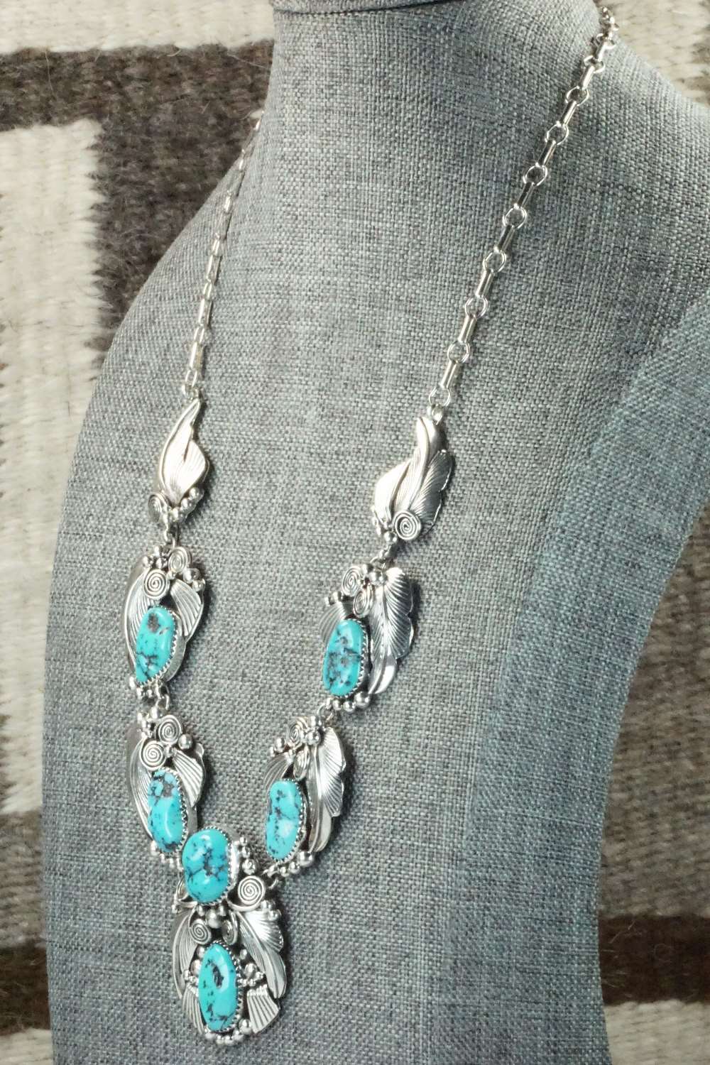 Turquoise & Sterling Silver Necklace- Tom Lewis