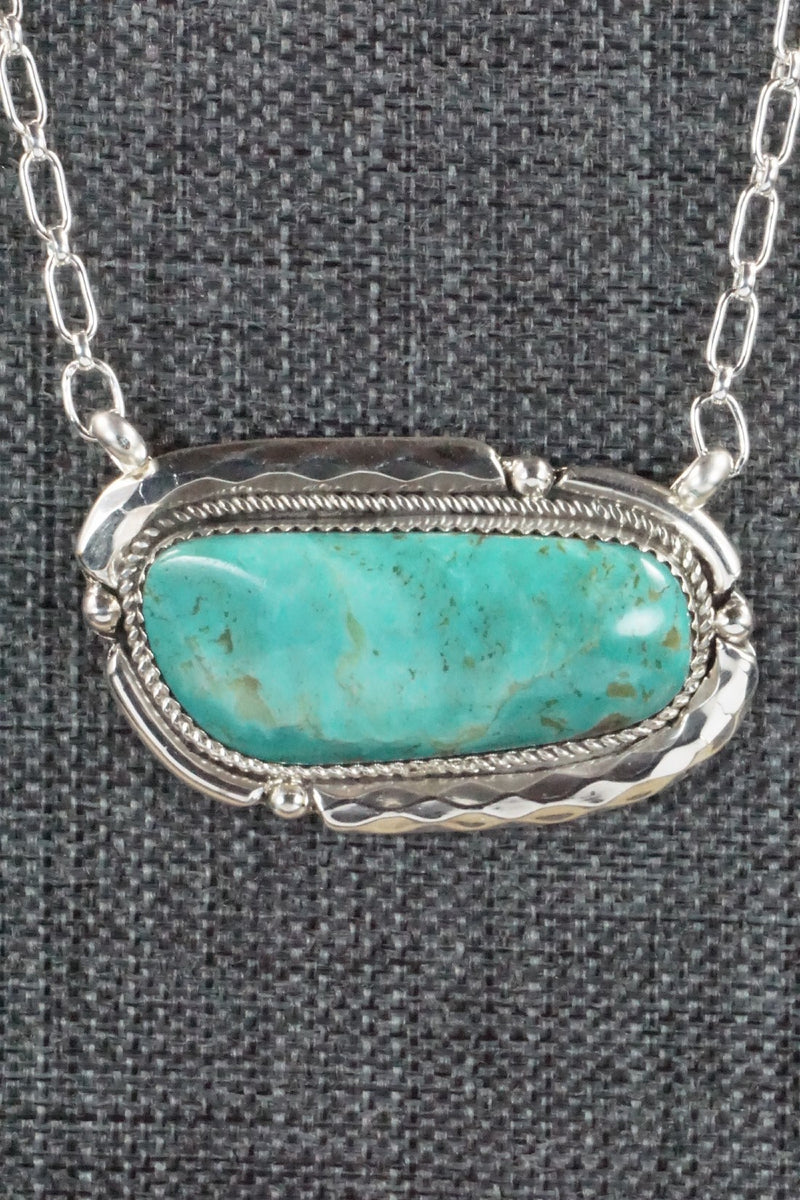 Turquoise & Sterling Silver Necklace - Kenny Calavaza