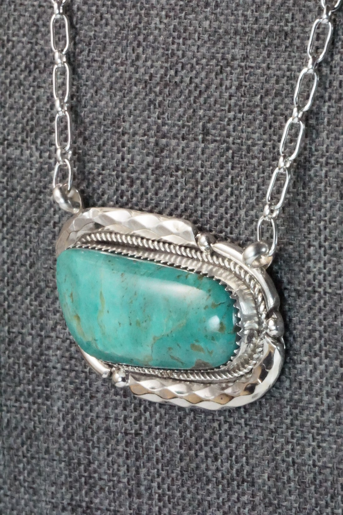Turquoise & Sterling Silver Necklace - Kenny Calavaza