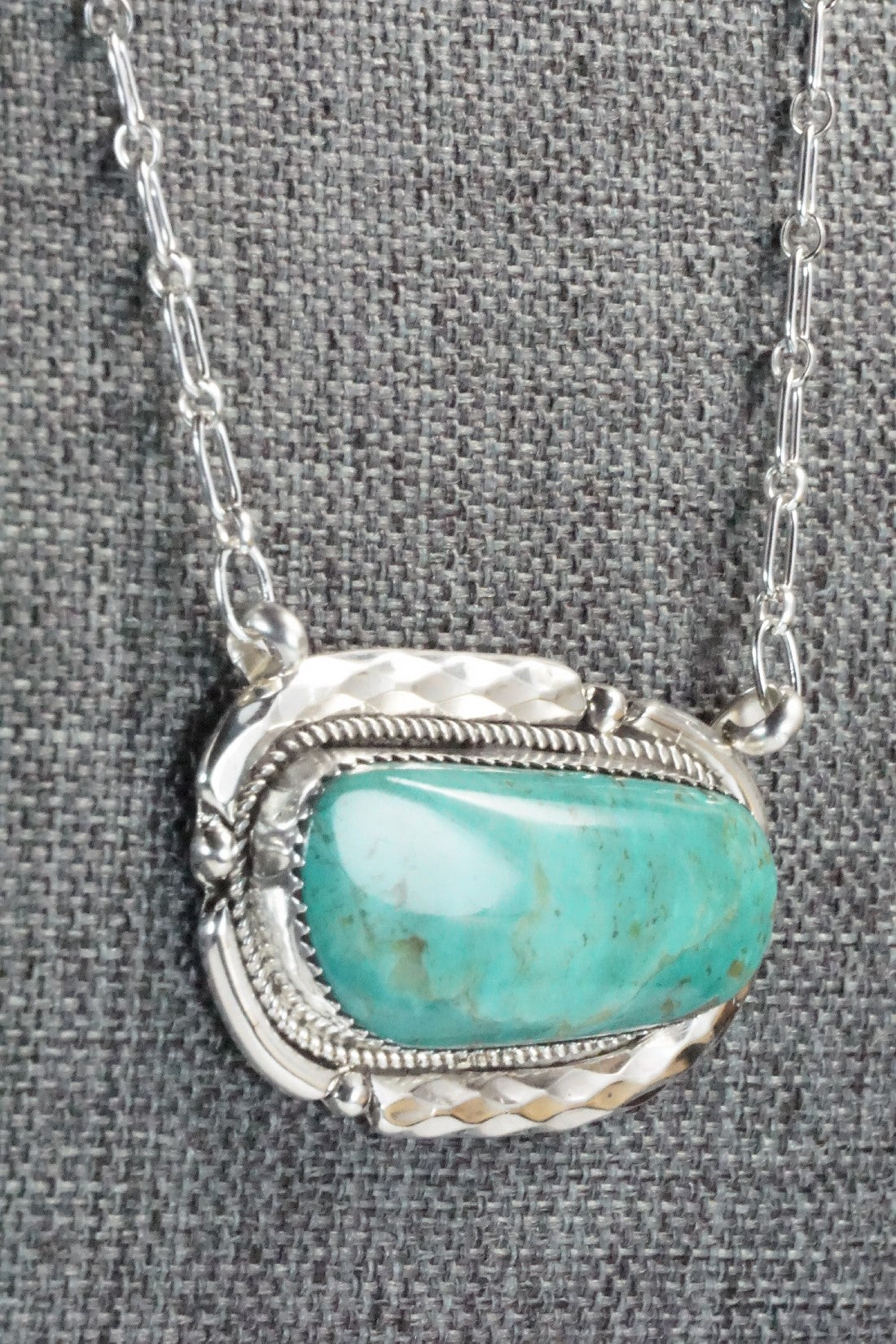 Turquoise & Sterling Silver Necklace - Kenny Calavaza