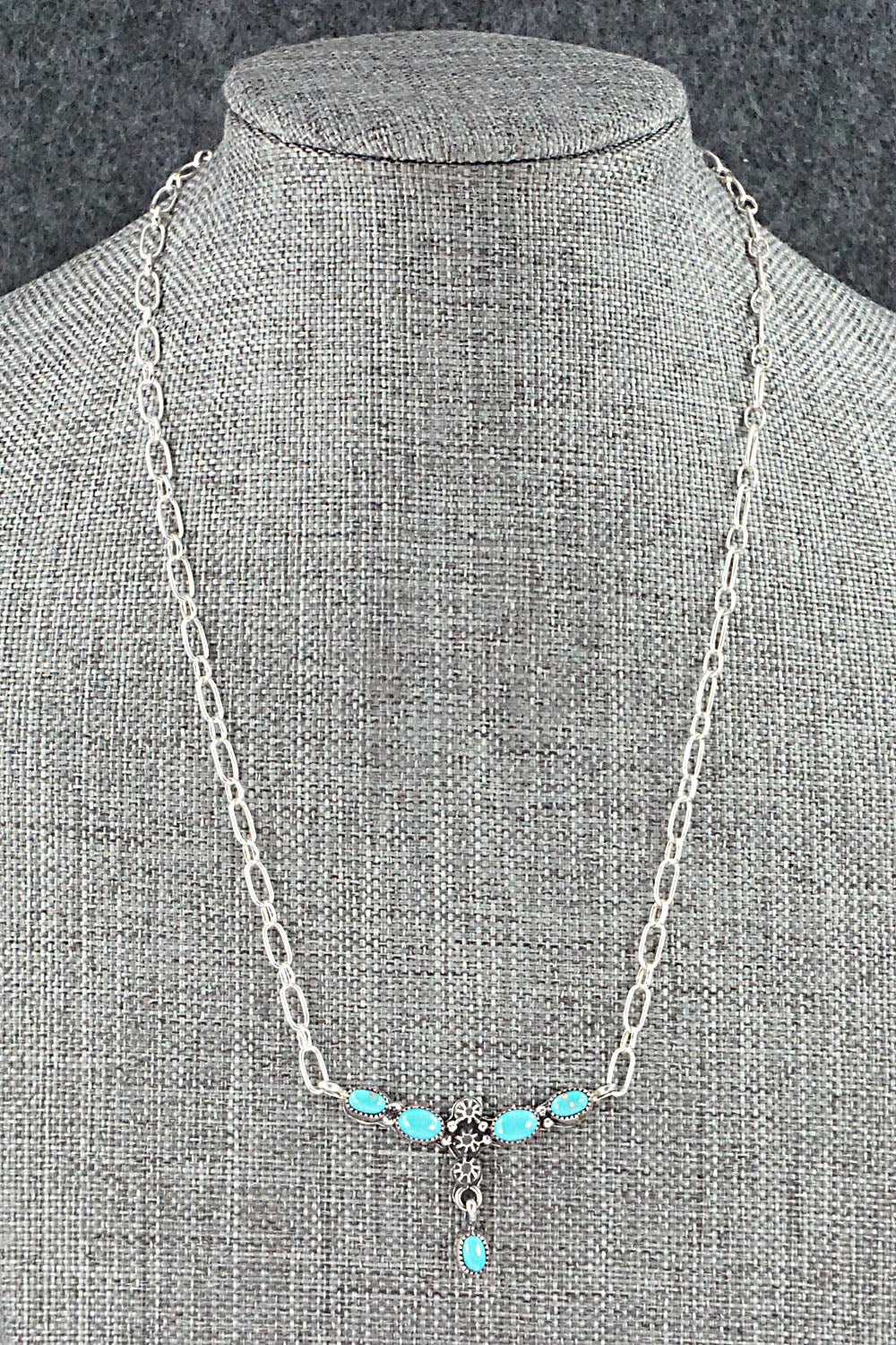 Turquoise & Sterling Silver Necklace - Loretta Smith