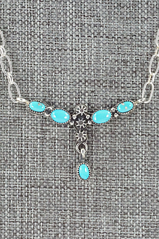 Turquoise & Sterling Silver Necklace - Loretta Smith