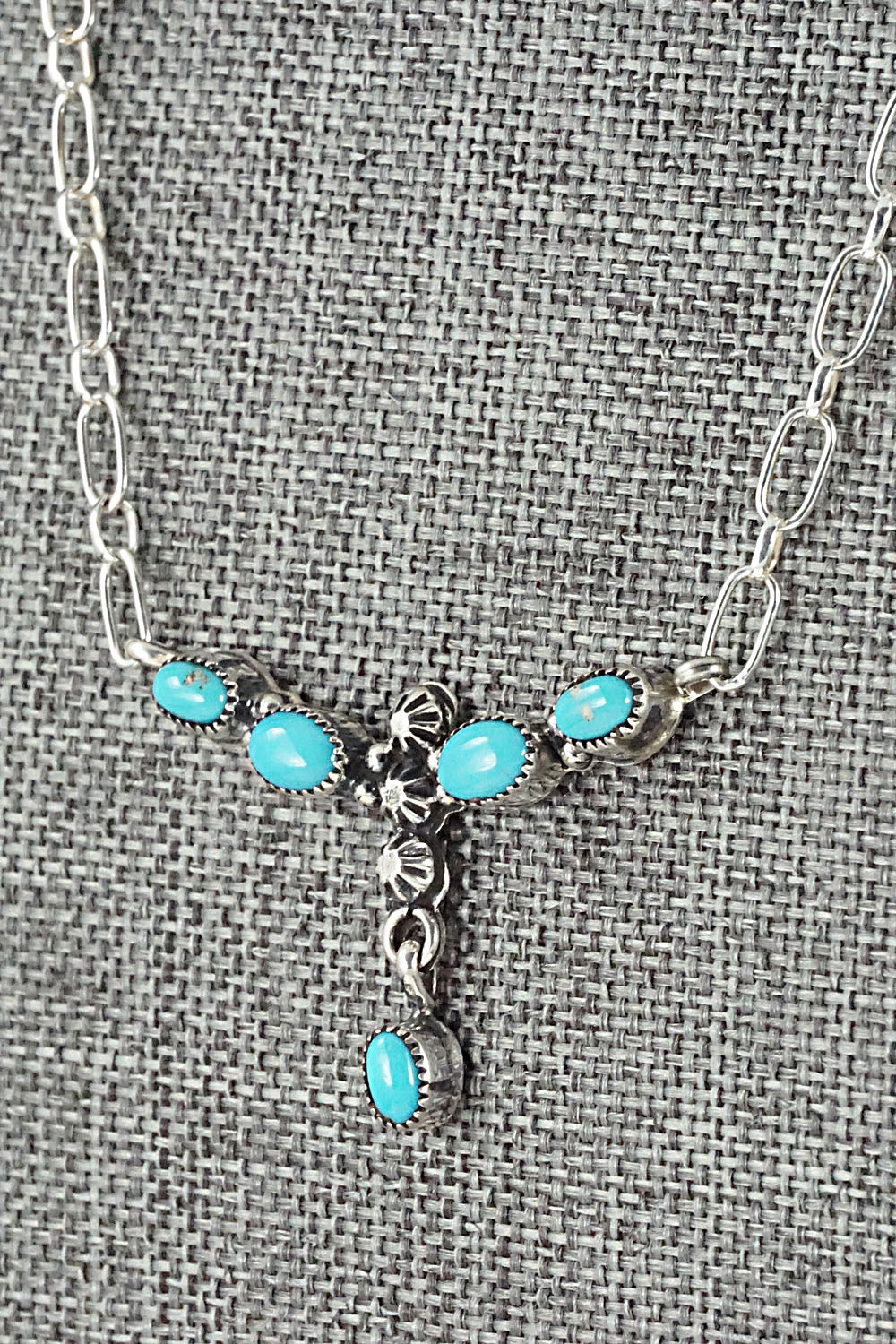 Turquoise & Sterling Silver Necklace - Loretta Smith