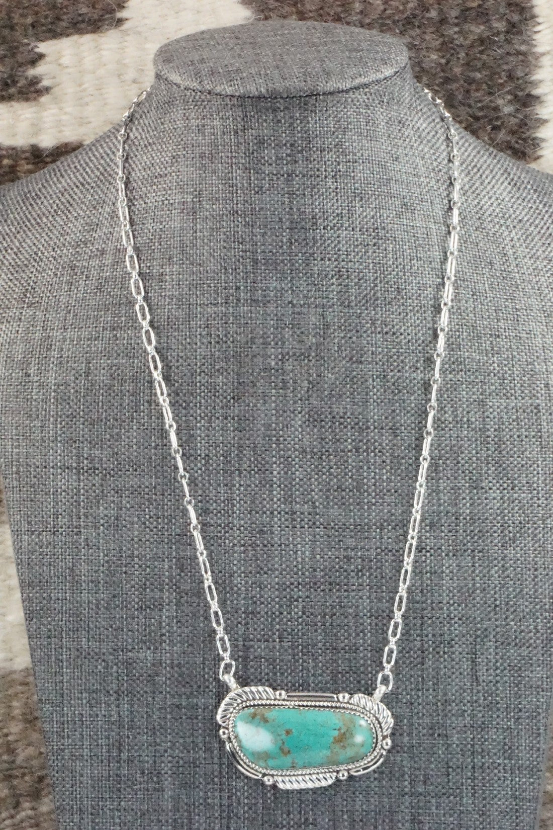 Turquoise & Sterling Silver Necklace - Kenny Calavaza