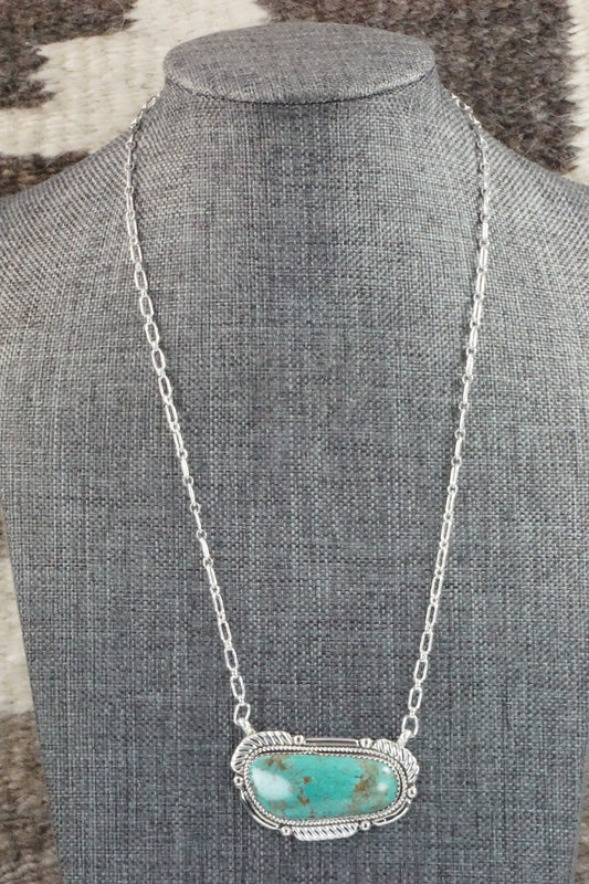 Turquoise & Sterling Silver Necklace - Kenny Calavaza