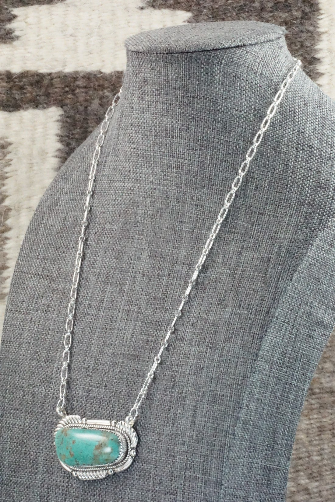 Turquoise & Sterling Silver Necklace - Kenny Calavaza