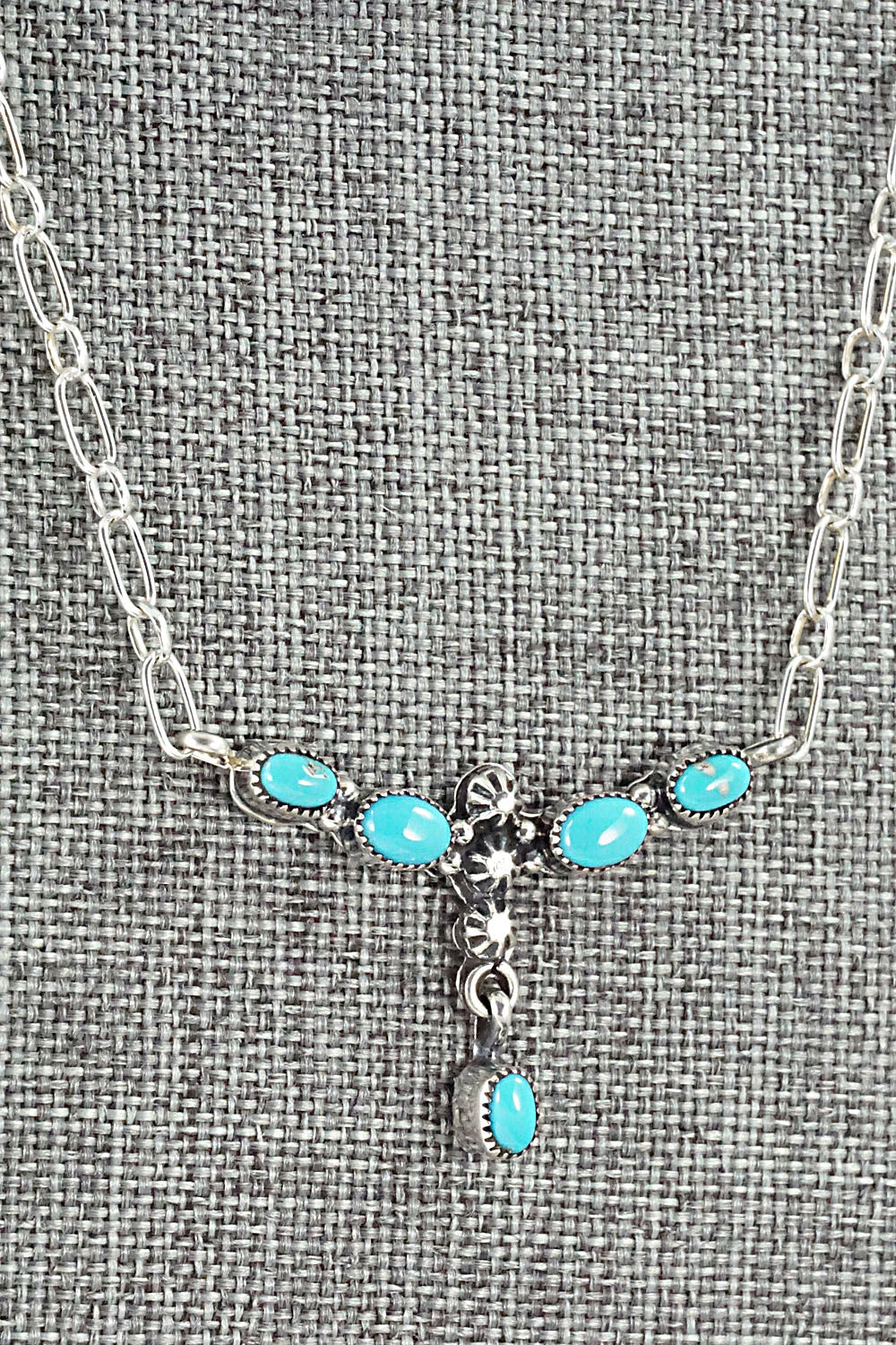 Turquoise & Sterling Silver Necklace - Loretta Smith