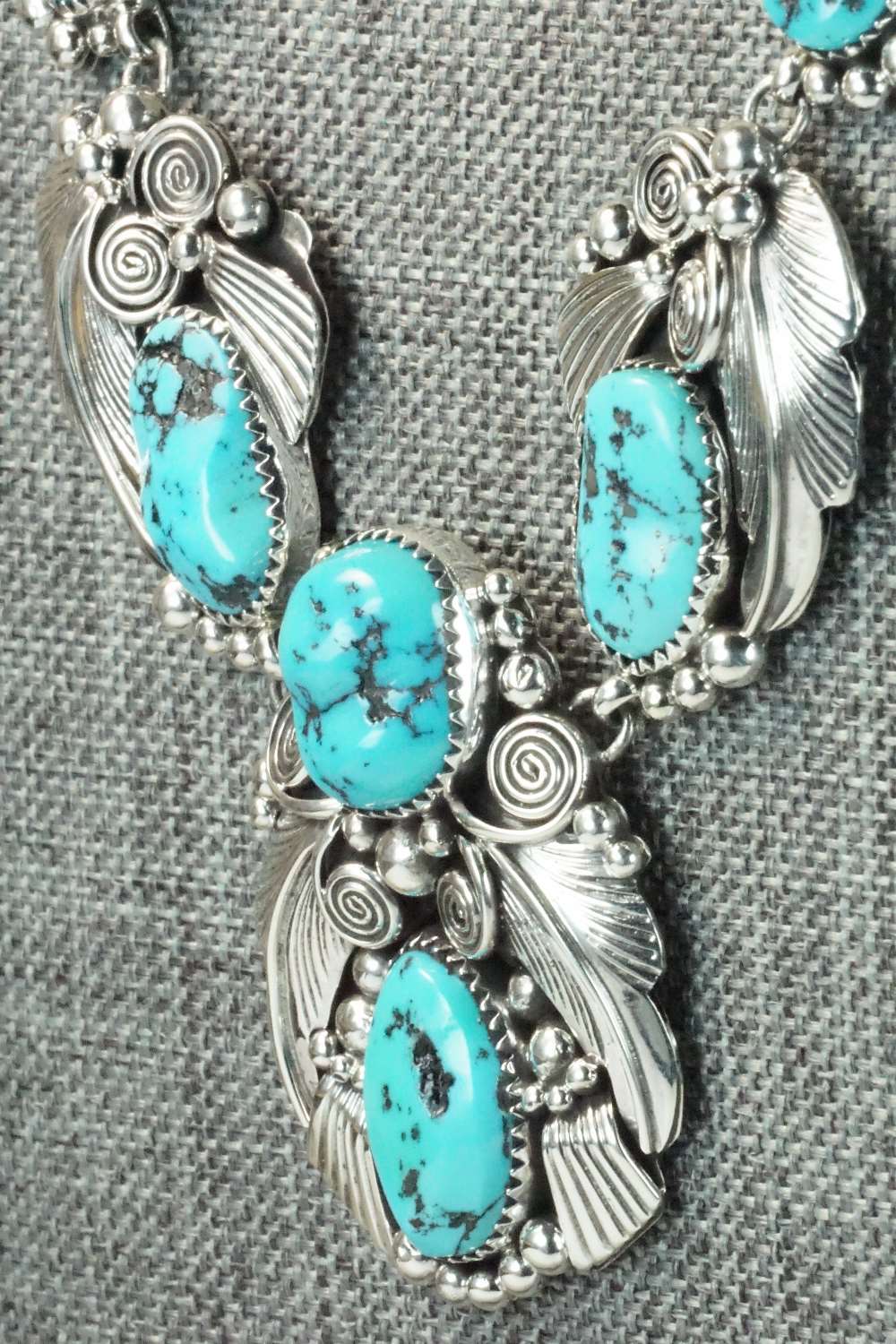 Turquoise & Sterling Silver Necklace- Tom Lewis