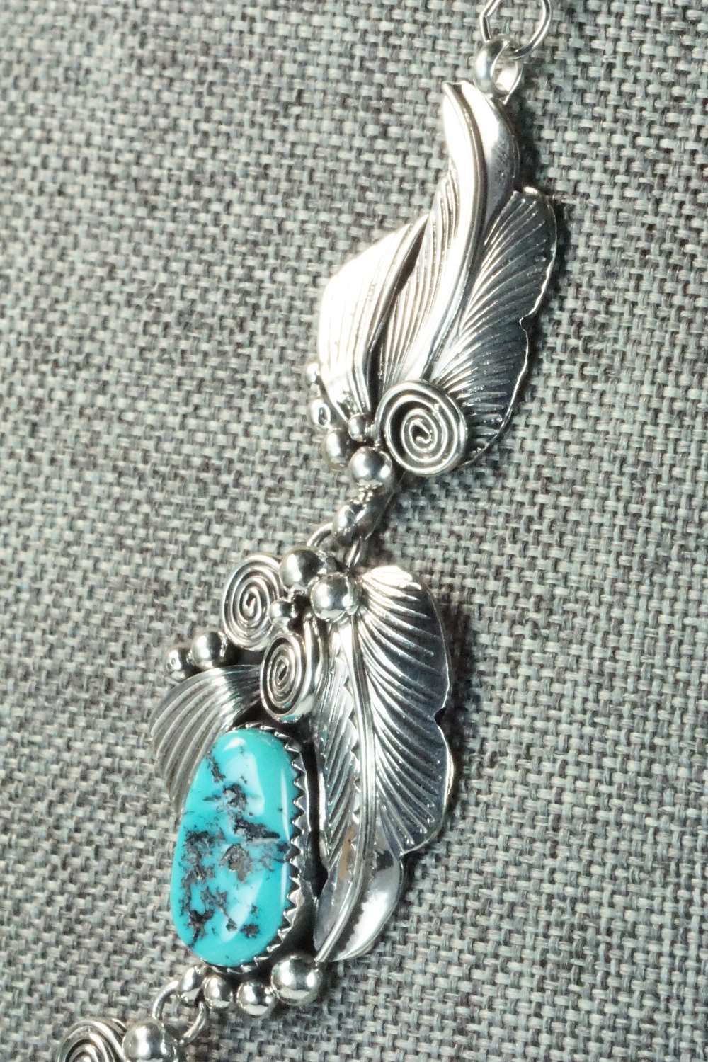 Turquoise & Sterling Silver Necklace- Tom Lewis