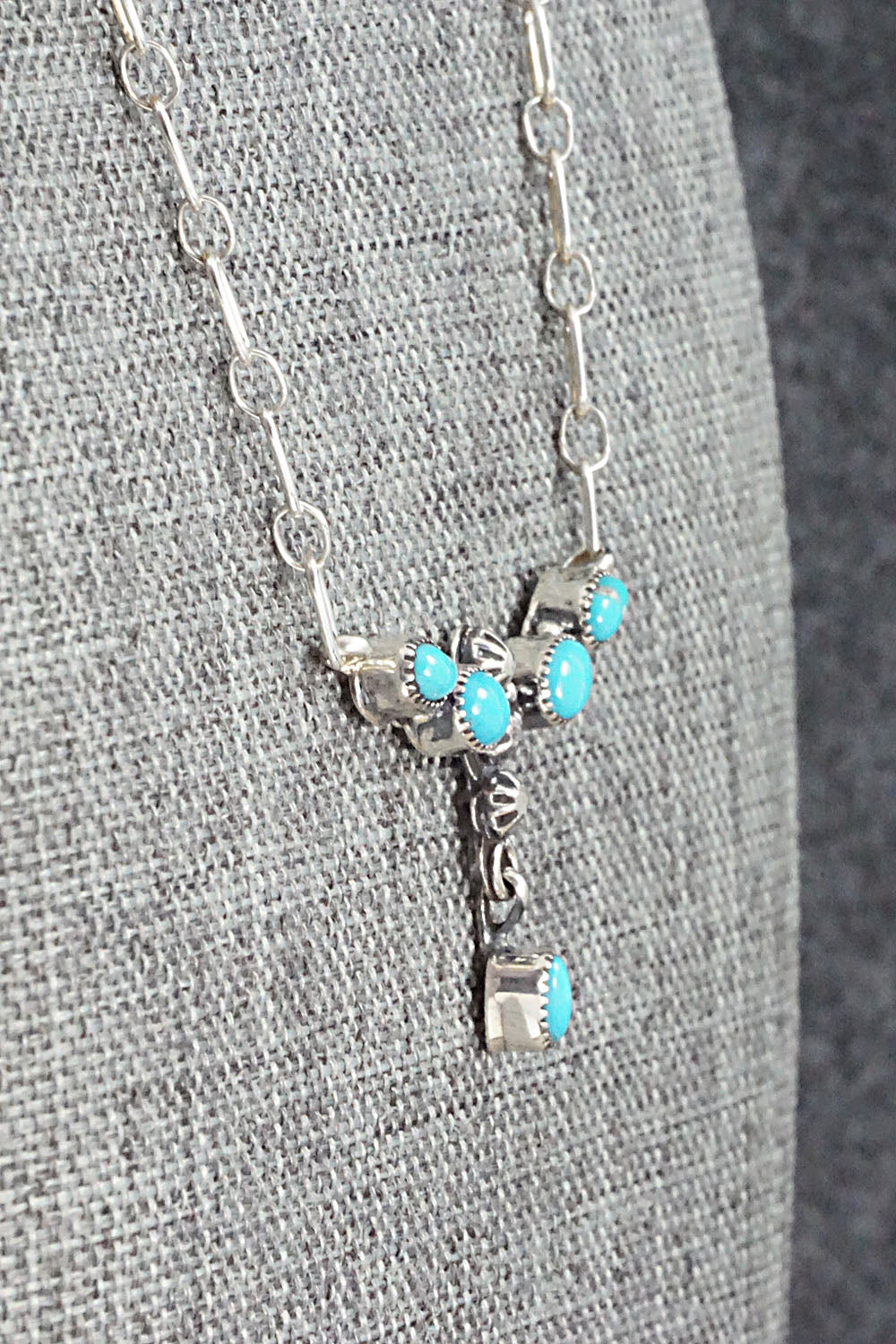 Turquoise & Sterling Silver Necklace - Loretta Smith
