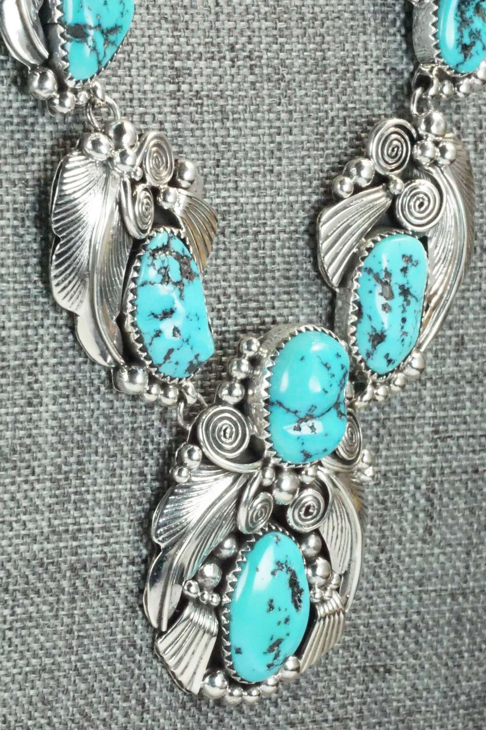 Turquoise & Sterling Silver Necklace- Tom Lewis