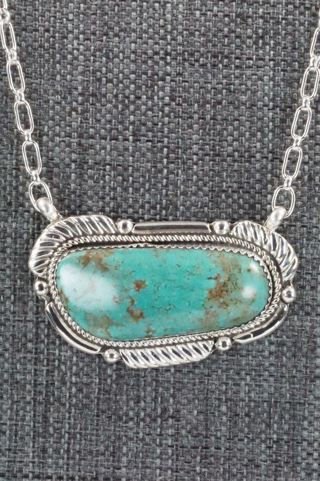 Turquoise & Sterling Silver Necklace - Kenny Calavaza
