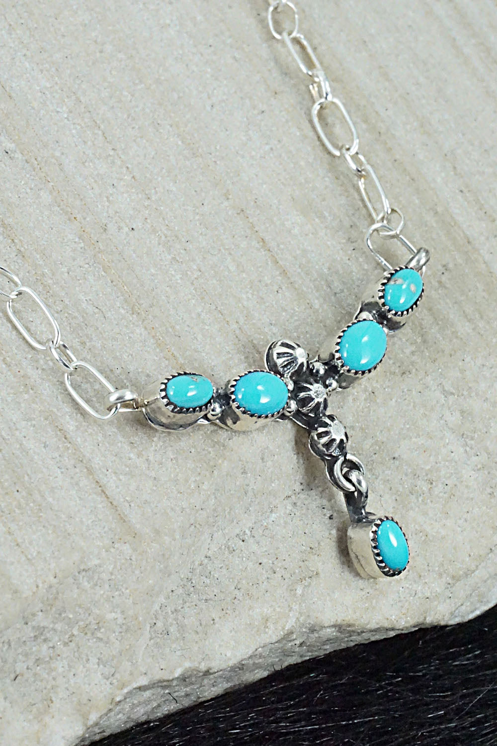 Turquoise & Sterling Silver Necklace - Loretta Smith