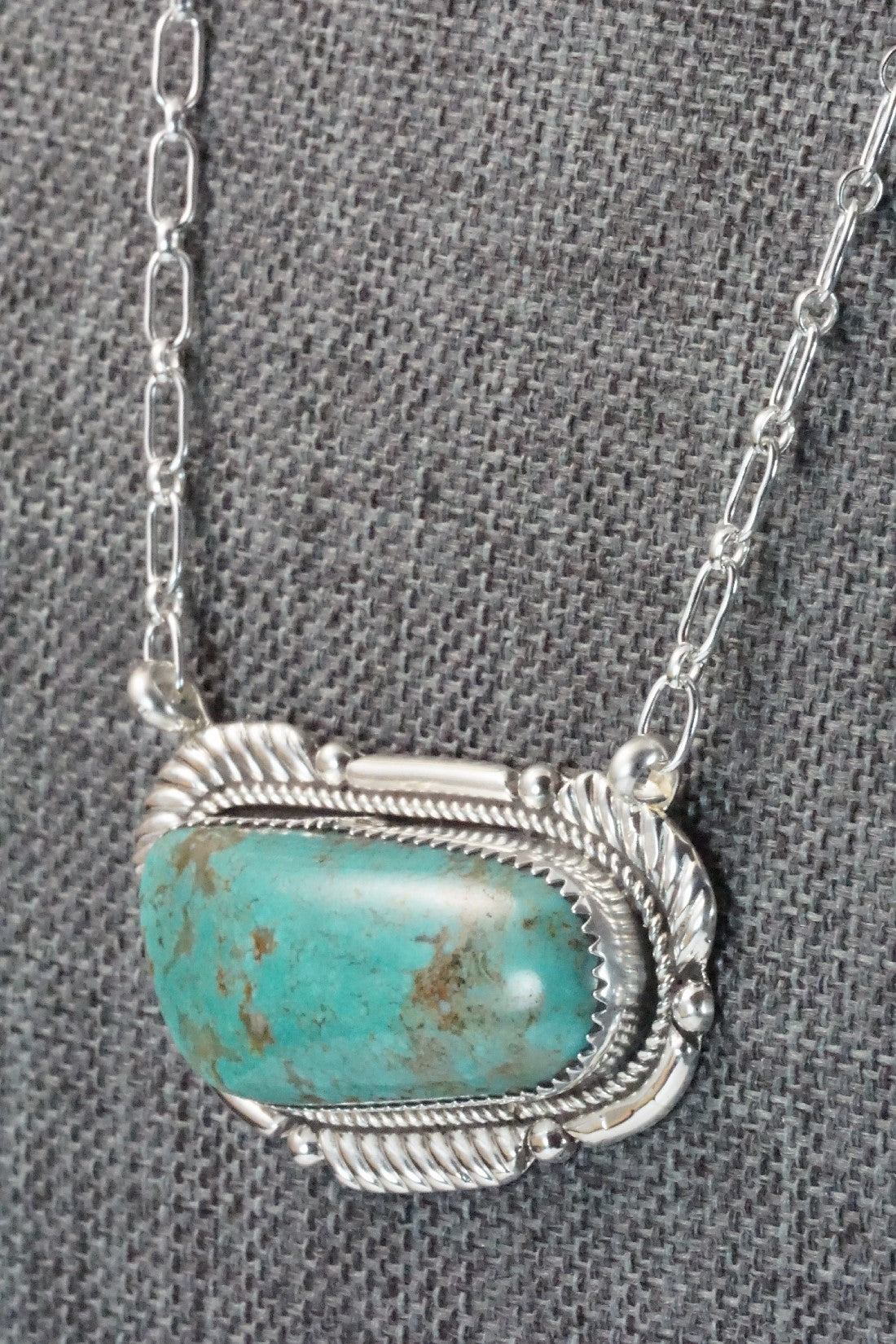 Turquoise & Sterling Silver Necklace - Kenny Calavaza