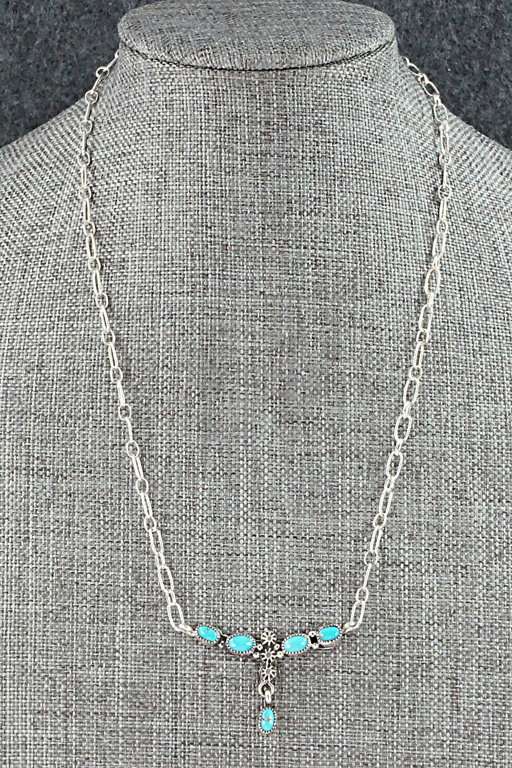 Turquoise & Sterling Silver Necklace - Loretta Smith