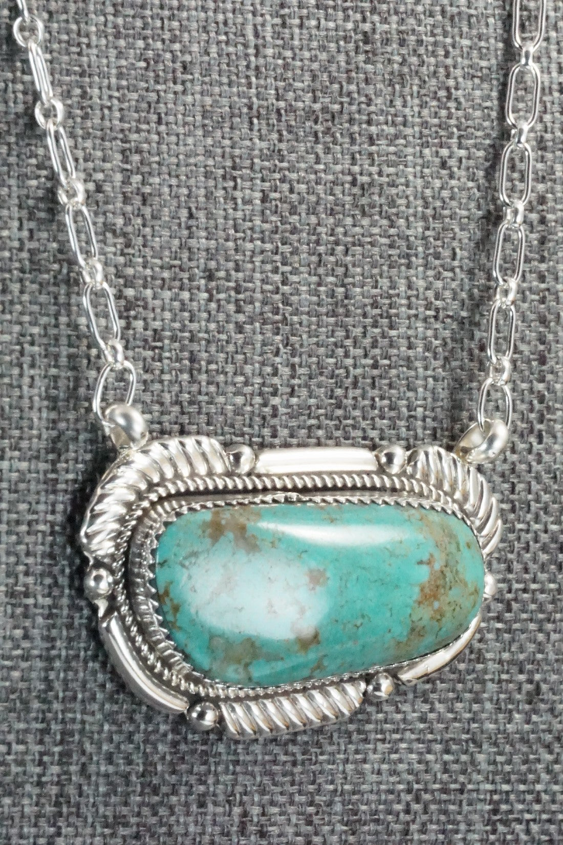 Turquoise & Sterling Silver Necklace - Kenny Calavaza