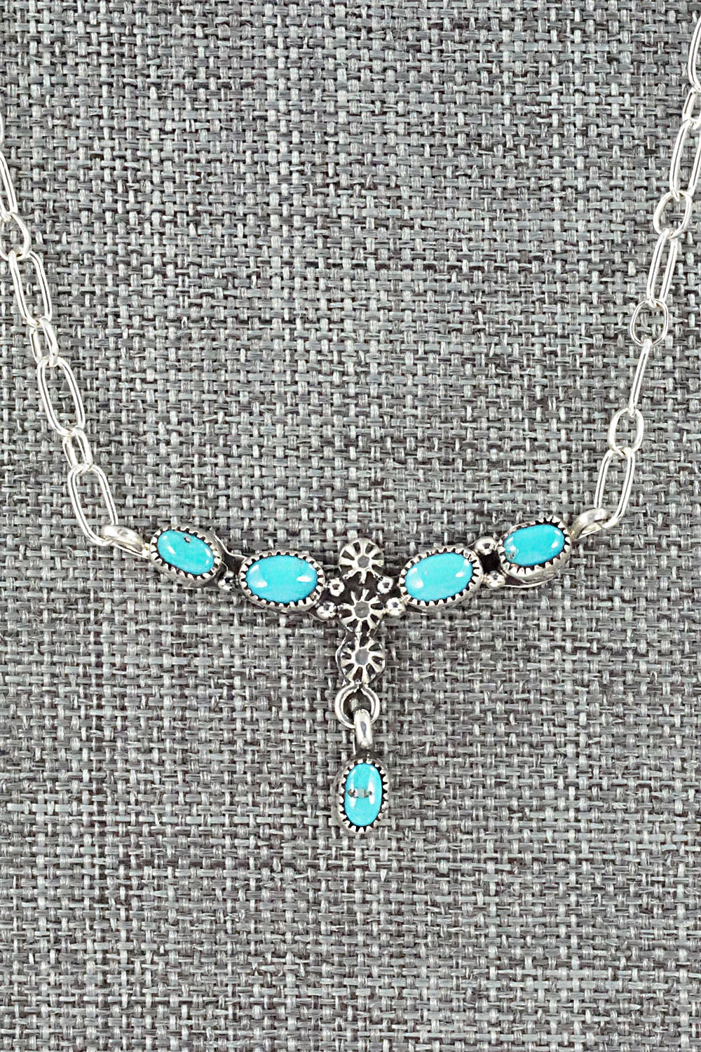 Turquoise & Sterling Silver Necklace - Loretta Smith