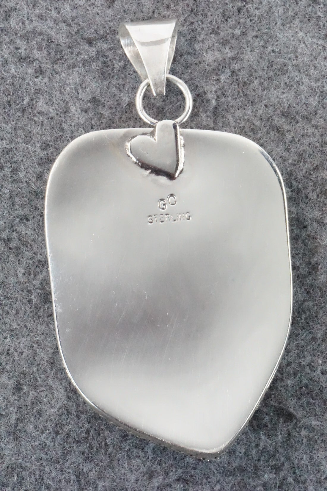 Turquoise and Sterling Silver Corn Maiden Pendant - Gloria Chattin