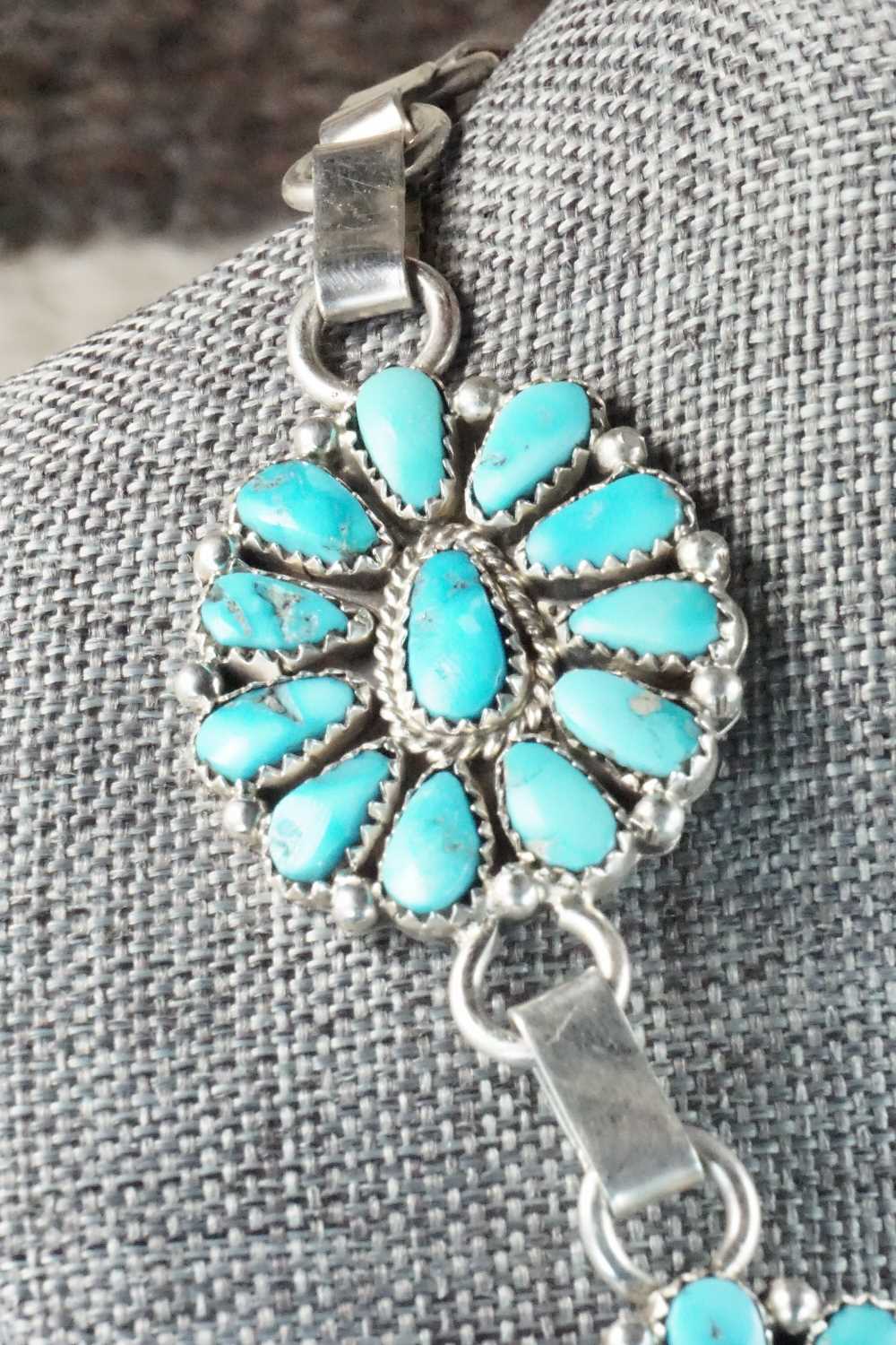 Turquoise & Sterling Silver Necklace and Earrings - Justina Wilson