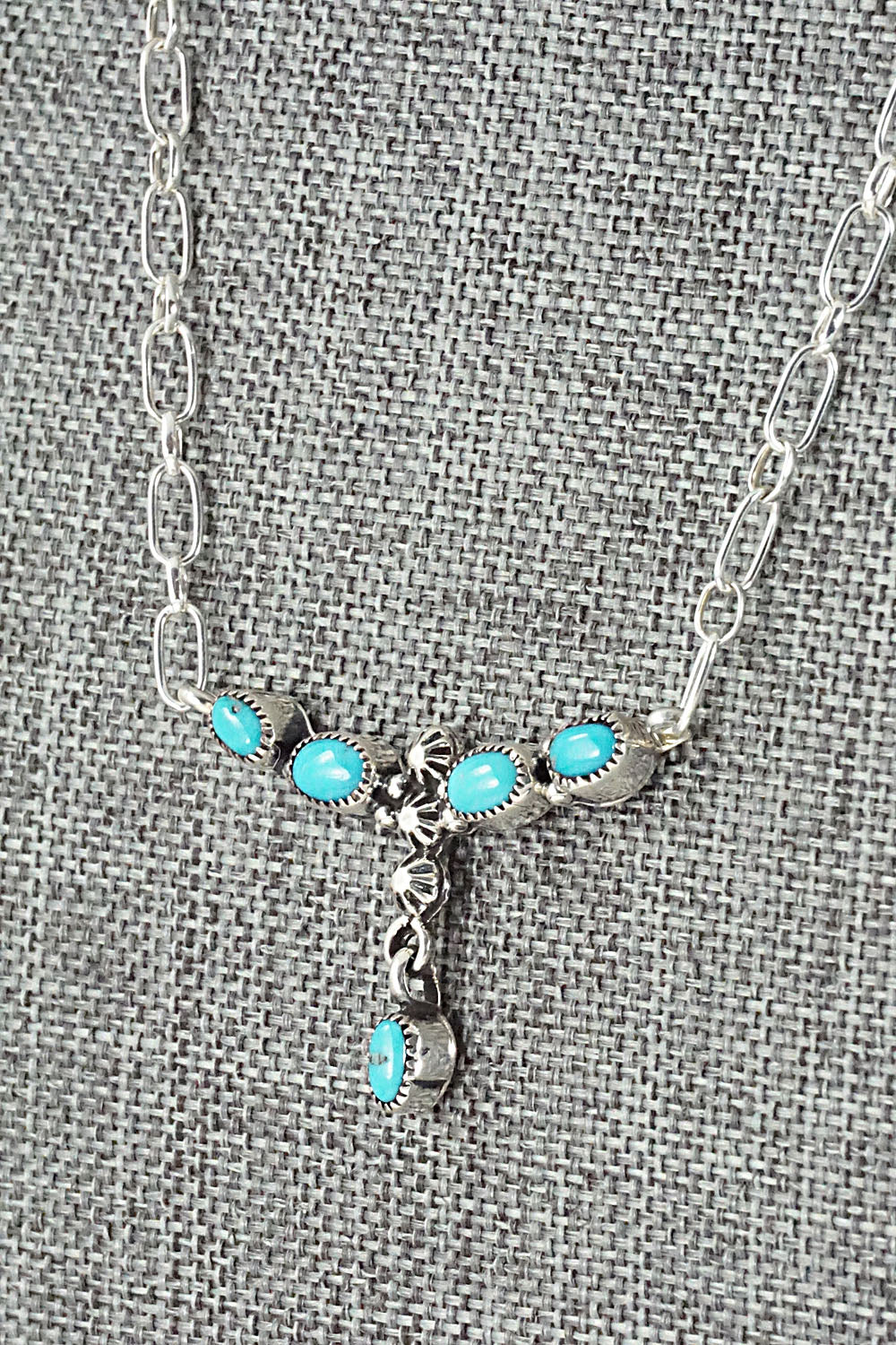 Turquoise & Sterling Silver Necklace - Loretta Smith