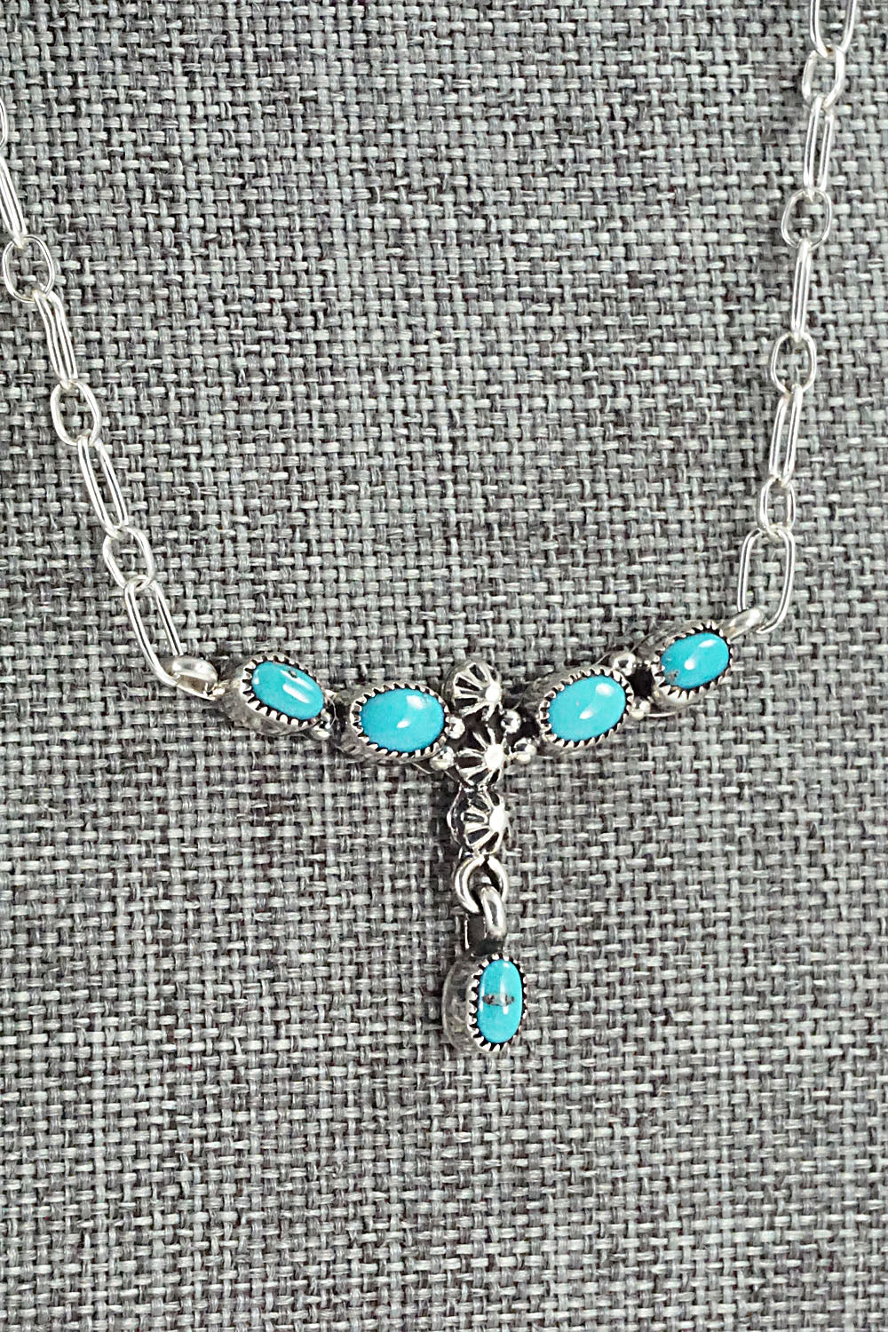 Turquoise & Sterling Silver Necklace - Loretta Smith