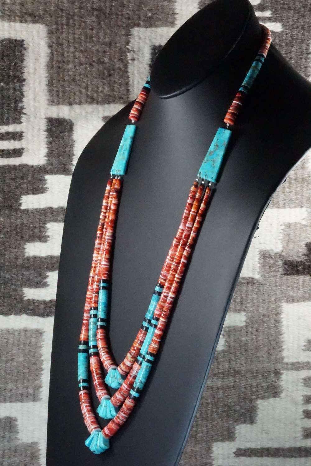 Turquoise & Spiny Oyster Necklace - Lupe Lovato