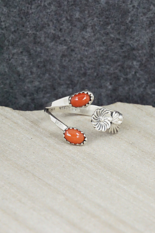 Coral & Sterling Silver Ring - Harris Largo - Size 9