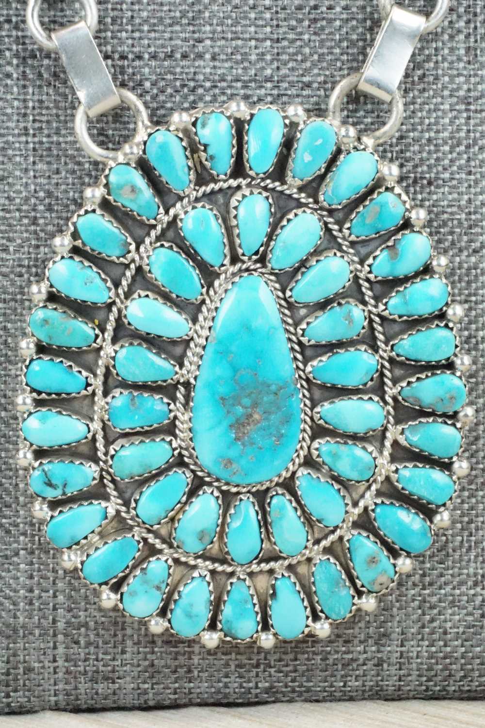 Turquoise & Sterling Silver Necklace and Earrings - Justina Wilson
