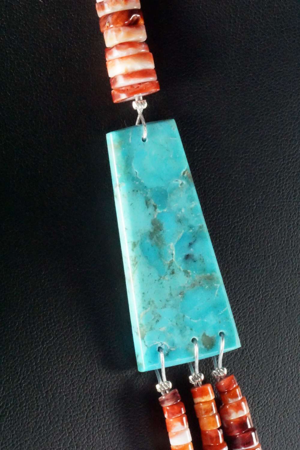 Turquoise & Spiny Oyster Necklace - Lupe Lovato