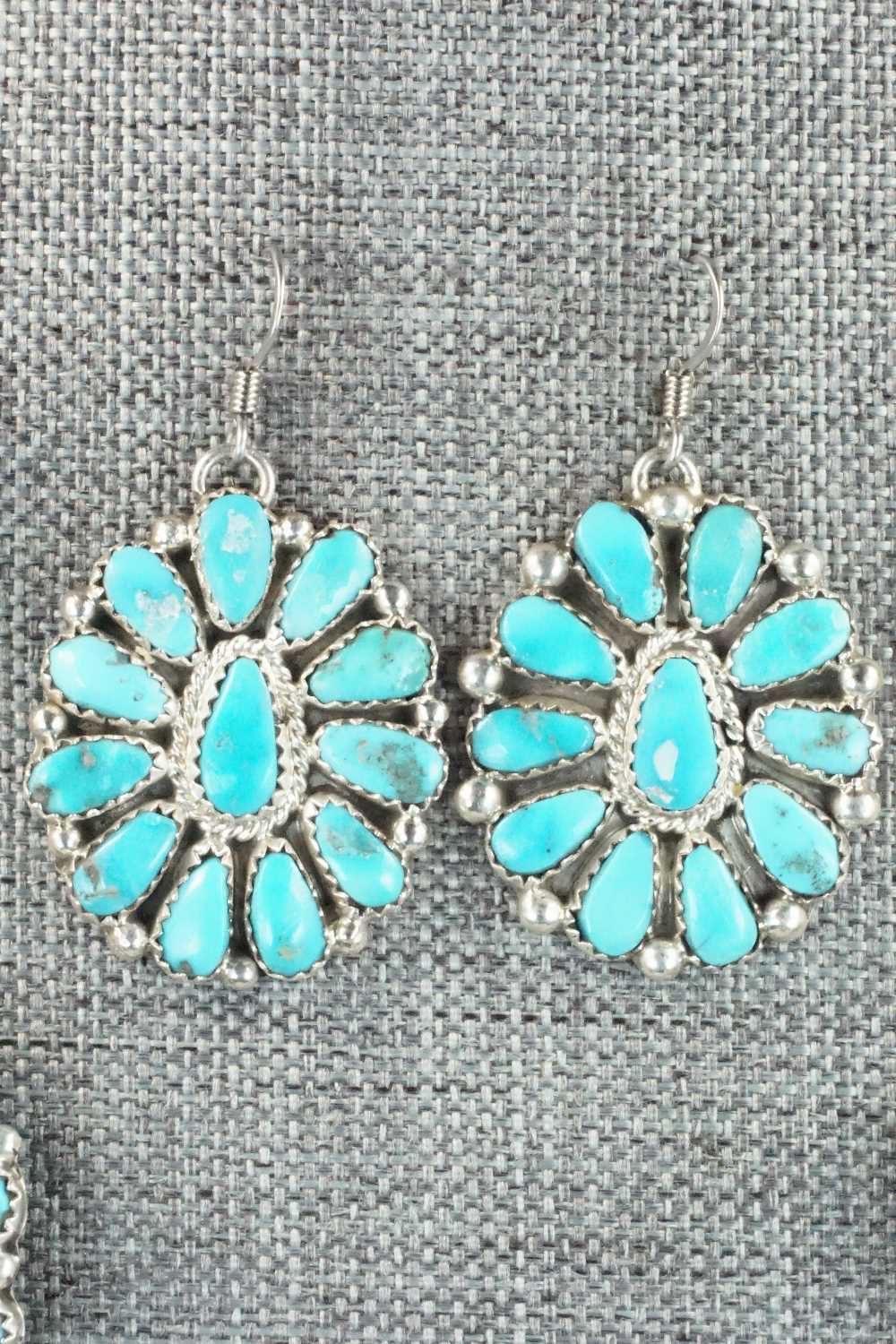 Turquoise & Sterling Silver Necklace and Earrings - Justina Wilson