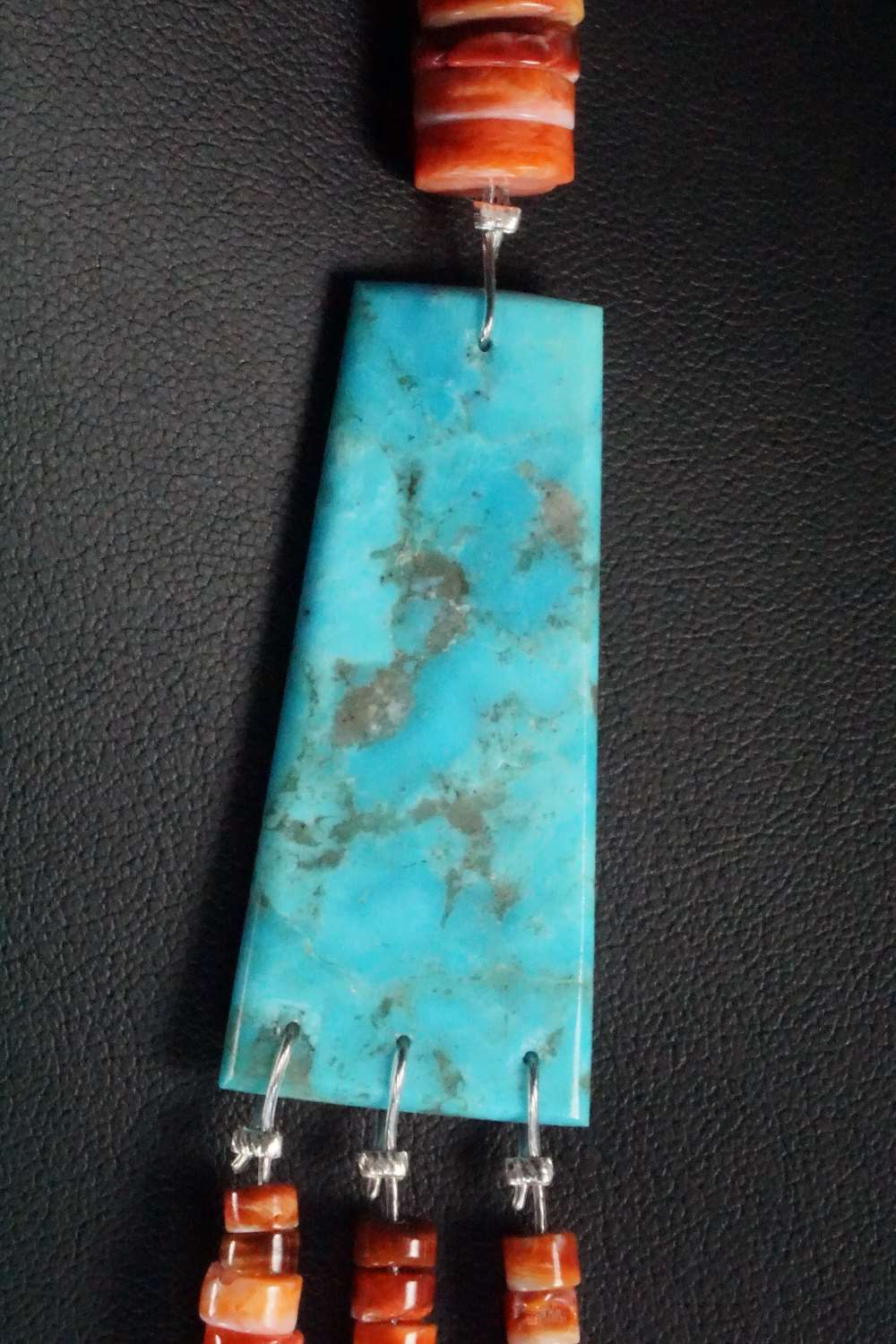 Turquoise & Spiny Oyster Necklace - Lupe Lovato