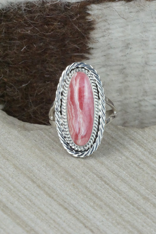 Agate & Sterling Silver Ring - Navajo - Size 7.75