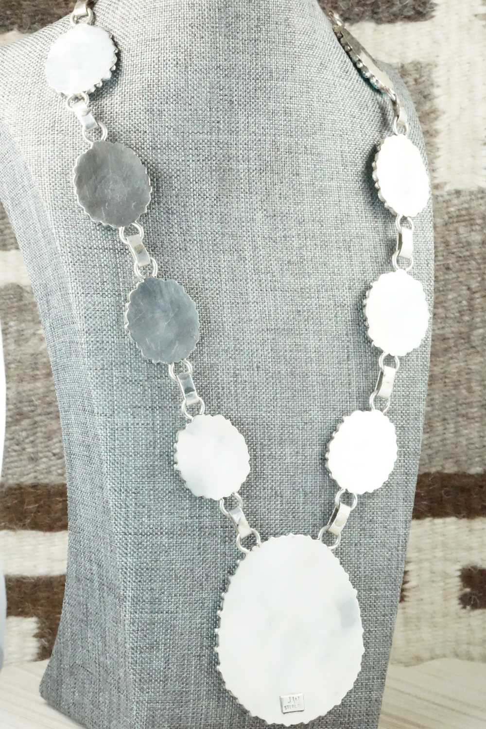 Turquoise & Sterling Silver Necklace and Earrings - Justina Wilson