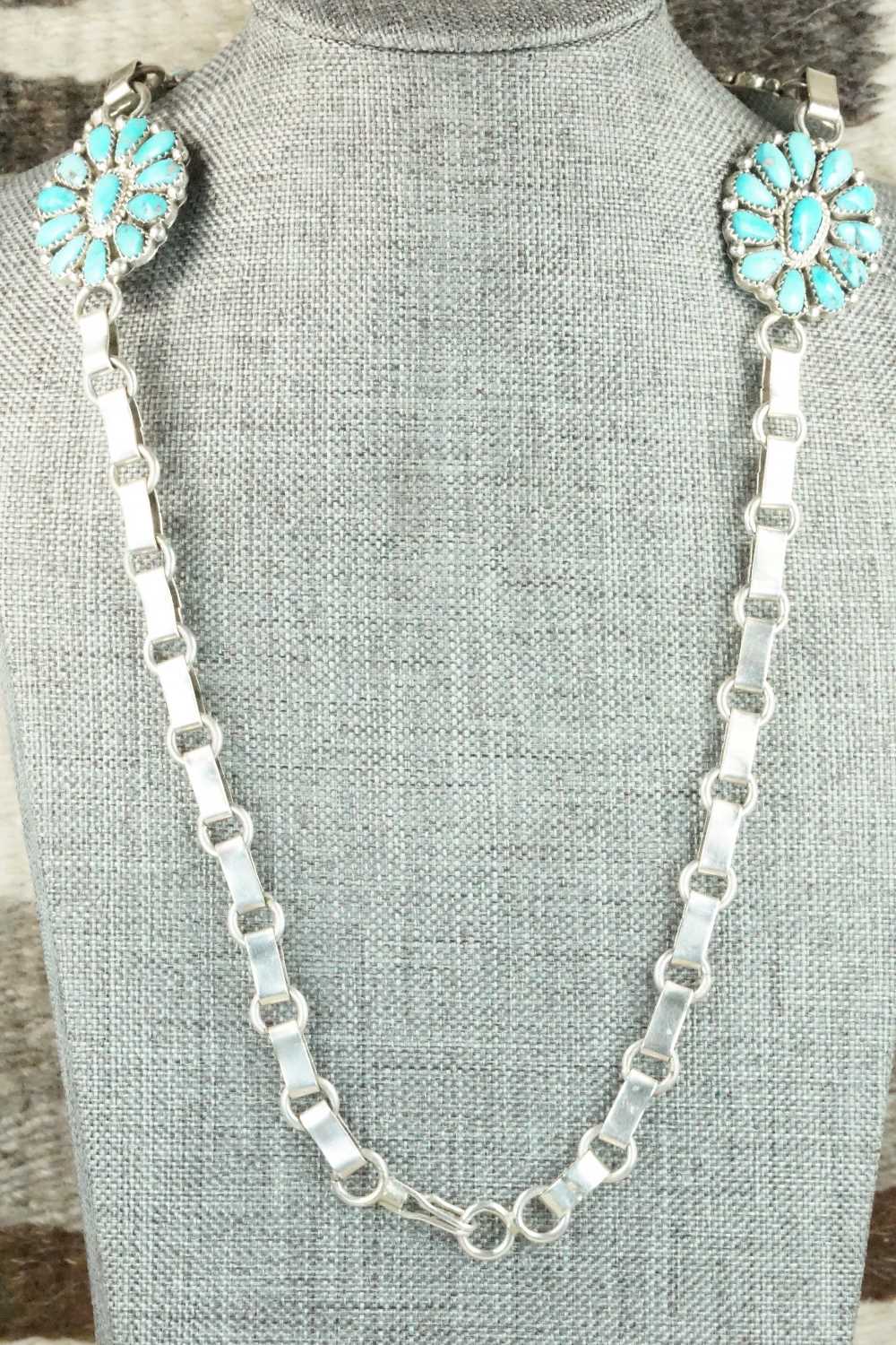 Turquoise & Sterling Silver Necklace and Earrings - Justina Wilson