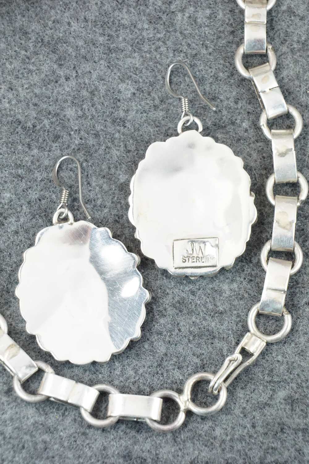 Turquoise & Sterling Silver Necklace and Earrings - Justina Wilson