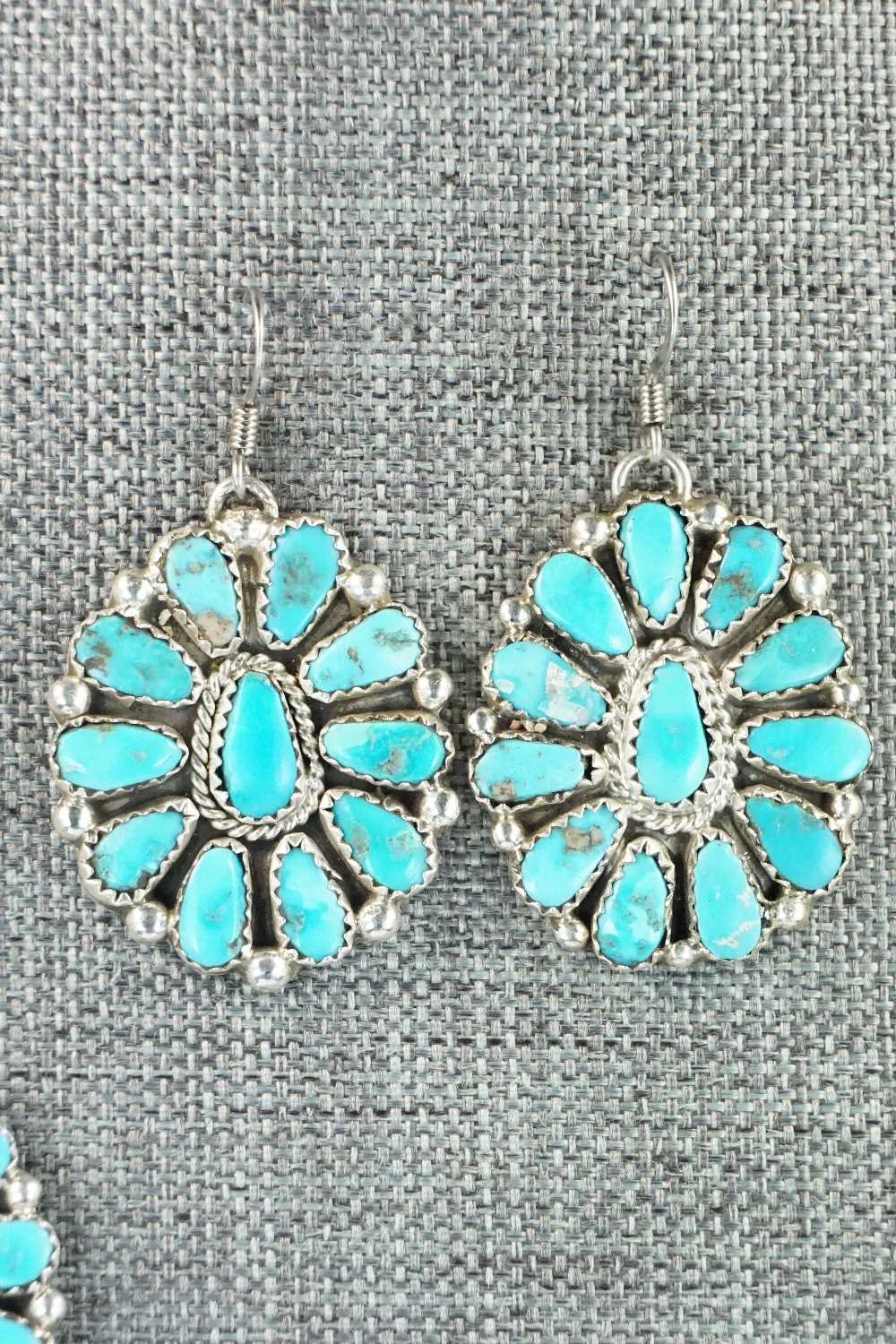 Turquoise & Sterling Silver Necklace and Earrings - Justina Wilson